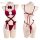 Manyan new year velvet bodysuit set - sexy holiday lingerie sleepwear for women, featuring festive design with bow ties and p...