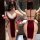 Sexy bodycon velvet slip dress with festive reindeer antlers and fluffy accents, perfect holiday costume for evening wear.