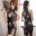 Vintage floral print high-slit chinese style lace cheongsam lingerie, elegant design with fan accessory, perfect for evening ...