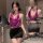 Meinaer plus size seductive backless lace set - busty alluring deep v-neck bodycon lingerie outfit featuring a plunging neckl...