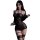 Woman wearing meiyoujia sensual couple lingerie set - playful no-remove bedroom sleepwear with black mesh dress and fishnet s...