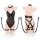 Meizhilan busty lace mesh bodysuit with sheer pantyhose – seductive leather-trimmed bondage lingerie set featuring black leat...
