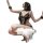 Sexy lace bodysuit with open crotch design, perfect maid costume sleepwear for women.