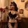 Midnight allure lingerie set featuring a black feathered top with a large bow, perfect for adding allure to any bedroom setti...
