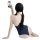 Woman in midnight charm sexy lace bodysuit swimwear taking a selfie, showcasing the open-crotch design and adjustable straps.