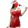 Red sheer bodycon mini dress with festive santa hat, perfect for christmas and new year eve celebrations.