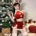 Sexy christmas-themed lingerie set featuring reindeer antlers headband, festive red and white design with pom-poms, perfect f...