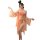 A woman models a miko classical chinese lingerie set, featuring a peach-colored top with floral embroidery and sheer, flowing...