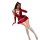 Sexy mina new year scarlet night slip dress with bare-back design and v-neck, perfect for festive sleepwear.