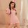 Sexy nurse costume set featuring soft pink uniform with red crosses, perfect for cosplay and role play.