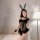 Sexy bunny costume for women featuring lace trim, cut-out bust design, and open-crotch style.
