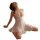 A woman poses gracefully wearing a sheer lace nightgown with backless straps, part of the minaer sexy mesh sleepwear set. the...