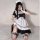 Miracle nikki cosplay maid dress - japanese soft lolita anime dress for women, plus size costume set featuring black and whit...