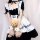 Miracle nikki maid costume dress featuring black and white design with ruffles, perfect for lolita cosplay enthusiasts.
