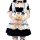 Miracle nikki world tour lolita maid dress featuring a cute anime-inspired outfit with black and white colors, perfect for co...