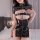 Mirror-finish nurse role play dress - pu leather bondage corset set with zipper & tight fit