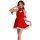 Sexy plus-size holiday costume dress featuring festive red and white colors, perfect for christmas celebrations.
