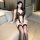 Sexy misty romance lace bodysuit featuring sheer mesh design, open cup and open crotch style, perfect for women seeking elega...