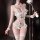 Miyu sensual lace bodysuit - open-crotch maid costume for playful intimacy & roleplay, featuring intricate lace details and d...