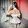 Sexy maid costume set featuring white ruffled top and skirt, perfect for bedroom passion outfits.