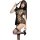 A woman poses in a black lace-trimmed cheongsam lingerie set, featuring sheer fabric and vintage-inspired design elements. th...