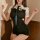 Sexy nurse costume set featuring vintage maid uniform with black sheer top, tie, and cut-out design, perfect for cosplay and ...