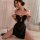 Vintage velvet cheongsam lingerie with high slit and floral embroidery, elegant design for womens sexy costume outfits.