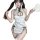 Mystic mei lingerie set featuring a seductive lace cheongsam sleepwear with peek-a-boo cut-out bra and matching panty ensembl...