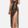 Sexy mesh print camisole with lace detailing and high slit, perfect for womens sleep sets.