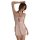 Vintage-inspired sheer cheongsam sleep dress featuring high neck, lace print, side slit, and retro design elements.