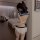 Night breeze seductive lingerie set - student-style pure & tempting sailor uniform with open-crotch role play outfit, featuri...