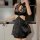 Night charm original chinese-style lace cheongsam lingerie set featuring sheer high-slit design and delicate lace details, pe...
