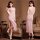 Sensual night fragrance sheer lace sleep dress featuring adjustable straps, side slit design, and elegant mesh slip gown styl...