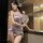 Elegant nightwear featuring a cheongsam-inspired design with floral patterns, perfect for intimate moments. soft silk fabric ...