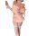 Night-serene sensual modest bustier set - pure-yet-tempting bunny girl lingerie sleepwear outfit featuring a peach-colored to...