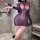 Night Si Night Se Lace Sheer Pearl Semi-Turtleneck Bodycon Mesh Lingerie - Seductive No-Remove Tease Set - Product Image