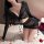 Sexy black sheer mesh night set with ruched off-shoulder design and bodycon skirt, ultra-thin and elegant.