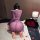 Sexy purple sheer mesh bodycon skirt with ruched design, ultra-thin fit, perfect for nightwear sets.