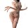 Sheer lace lingerie set with traditional knot buttons, open-crotch design, and ruffled trim for a sensual hanfu-inspired look...