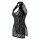Night silk sensual chinese-inspired cheongsam dress with frog buttons & high slit - black lace outfit
