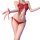 Woman modeling red lace butterfly bikini set with harness details, sensual belly dance style outfit for intimate wear.