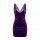 Purple velvet bodycon dress with lace v-neck, perfect for sensual role play and elegant bedroom wear.
