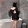 Sexy night dress featuring sheer mesh fabric, open back design, and cat ears, perfect for intimate wear.