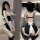Night-su seductive lace maid costume - features lace detailing, sheer mesh, and ties for an erotic sleep dress design.