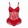 Sexy red lace teddy set with push-up design and slimming straps, perfect for small busts. ideal sleepwear featuring elegant d...