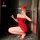 Woman in red lace bodysuit and sheer mesh skirt set with bunny ears, posing seductively for mirror selfie. nightsigh lingerie...