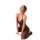 Woman wearing black lace mesh bodystocking with open-crotch design, kneeling pose, sheer fabric and leopard trim details.
