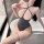 Woman wearing nightsigh nightseduce sexy lace bodysuit, a seductive sleepwear and no-remove uniform outfit, posing by a batht...