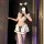 Woman wearing nightsiren sweet-spicy sailor uniform set with mini skirt, lace thigh-highs, and bunny ears in mirror selfie.
