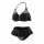 Black and white striped crop top with mini pleated skirt lingerie set, seductive uniform style outfit.